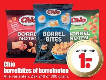 Aanbiedingen Chio borrelbites of borrelnoten - Chio - Geldig van 15/05/2017 tot 21/05/2017 bij Lekker Doen