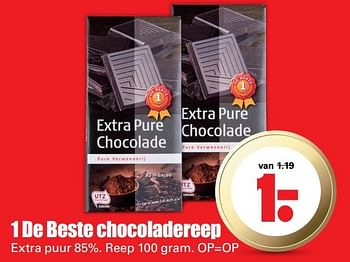 Aanbiedingen 1 de beste chocoladereep - 1 de beste - Geldig van 15/05/2017 tot 21/05/2017 bij Lekker Doen