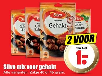 Aanbiedingen Silvo mix voor gehakt - Silvo - Geldig van 15/05/2017 tot 21/05/2017 bij Lekker Doen