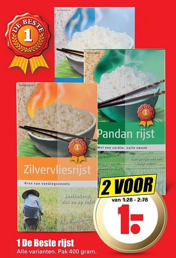 Aanbiedingen 1 de beste rijst - 1 de beste - Geldig van 15/05/2017 tot 21/05/2017 bij Lekker Doen