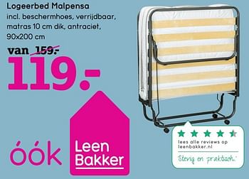 Aanbiedingen Logeerbed malpensa - Huismerk - Leen Bakker - Geldig van 08/05/2017 tot 21/05/2017 bij Leen Bakker