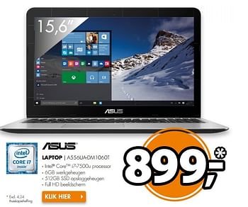 Aanbiedingen Asus laptop a556ua-dm1060t - Asus - Geldig van 13/05/2017 tot 21/05/2017 bij Expert