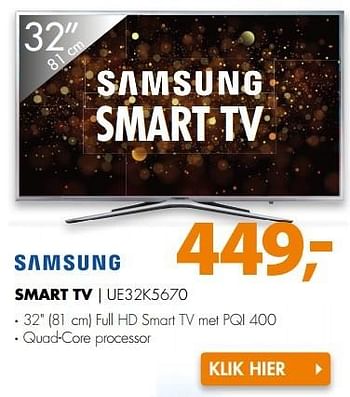 Aanbiedingen Samsung smart tv ue32k5670 - Samsung - Geldig van 13/05/2017 tot 21/05/2017 bij Expert