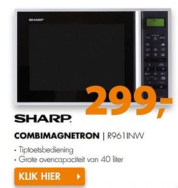Aanbiedingen Sharp combimagnetron r961inw - Sharp - Geldig van 13/05/2017 tot 21/05/2017 bij Expert