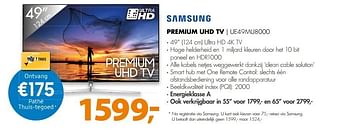 Aanbiedingen Samsung premium uhd tv ue49mu8000 - Samsung - Geldig van 13/05/2017 tot 21/05/2017 bij Expert