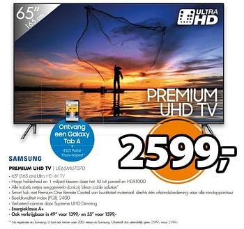 Aanbiedingen Samsung premium uhd tv ue65mu7070 - Samsung - Geldig van 13/05/2017 tot 21/05/2017 bij Expert