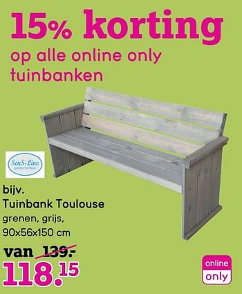Aanbiedingen Tuinbank toulouse - Huismerk - Leen Bakker - Geldig van 11/05/2017 tot 21/05/2017 bij Leen Bakker