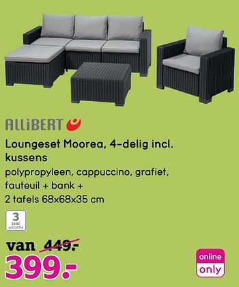 Aanbiedingen Loungeset moorea, 4-delig - Allibert - Geldig van 11/05/2017 tot 21/05/2017 bij Leen Bakker