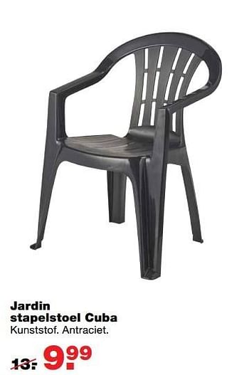 Aanbiedingen Jardin stapelstoel cuba - Jardin - Geldig van 15/05/2017 tot 21/05/2017 bij Praxis