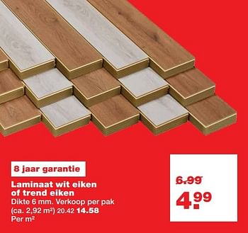 Aanbiedingen Laminaat wit eiken of trend eiken - Huismerk - Praxis - Geldig van 15/05/2017 tot 21/05/2017 bij Praxis