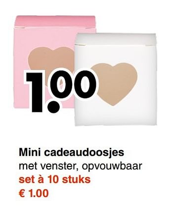 Aanbiedingen Mini cadeaudoosjes met venster, opvouwbaar - Huismerk - Wibra - Geldig van 15/05/2017 tot 27/05/2017 bij Wibra