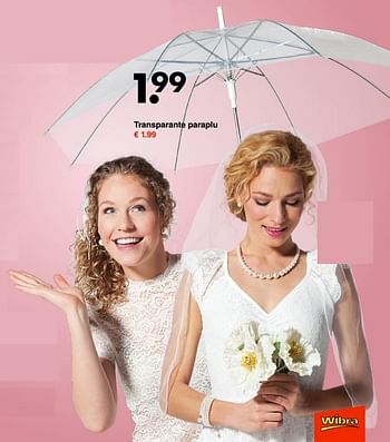 Aanbiedingen Transparante paraplu - Huismerk - Wibra - Geldig van 15/05/2017 tot 27/05/2017 bij Wibra