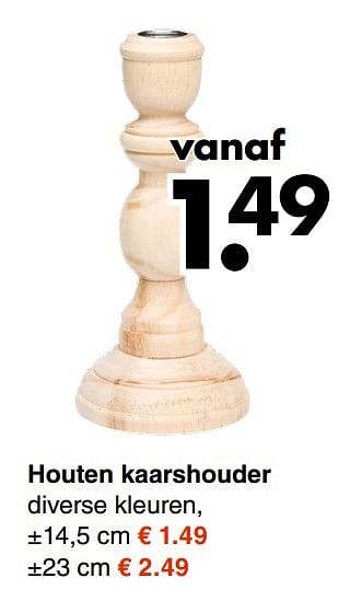 Aanbiedingen Houten kaarshouder - Huismerk - Wibra - Geldig van 15/05/2017 tot 27/05/2017 bij Wibra