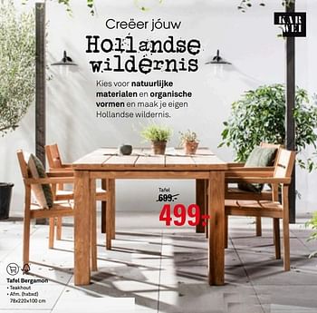 Aanbiedingen Tafel bergamon - Huismerk Karwei - Geldig van 15/05/2017 tot 21/05/2017 bij Karwei