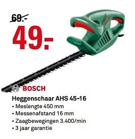 Aanbiedingen Bosch heggenschaar ahs 45-16 - Bosch - Geldig van 15/05/2017 tot 21/05/2017 bij Karwei