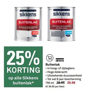Aanbiedingen Buitenlak - Sikkens - Geldig van 15/05/2017 tot 21/05/2017 bij Karwei