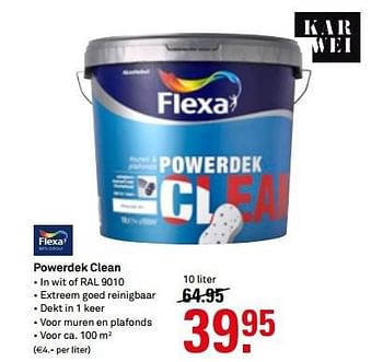 Aanbiedingen Powerdek clean - Flexa - Geldig van 15/05/2017 tot 21/05/2017 bij Karwei
