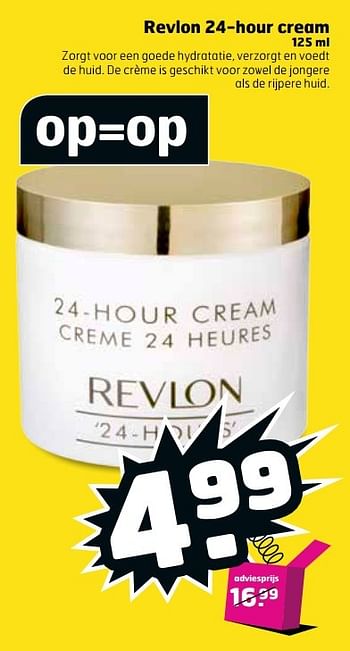 Aanbiedingen Revlon 24-hour cream - Revlon - Geldig van 16/05/2017 tot 21/05/2017 bij Trekpleister