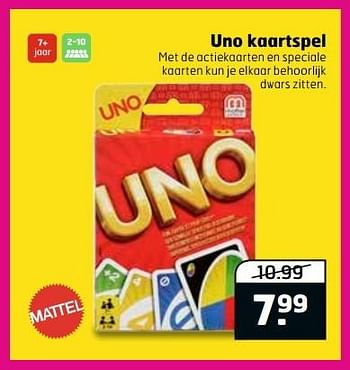 Aanbiedingen Uno kaartspel - Mattel - Geldig van 16/05/2017 tot 21/05/2017 bij Trekpleister