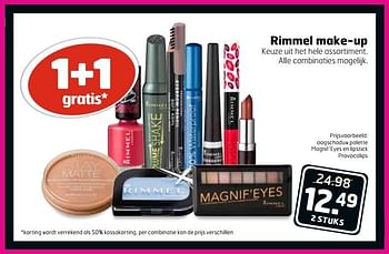 Aanbiedingen Rimmel make-up oogschaduw palette magnif`eyes en lipstick provocalips - Rimmel - Geldig van 16/05/2017 tot 21/05/2017 bij Trekpleister