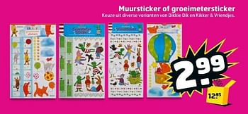 Aanbiedingen Muursticker of groeimetersticker - Huismerk - Trekpleister - Geldig van 16/05/2017 tot 21/05/2017 bij Trekpleister