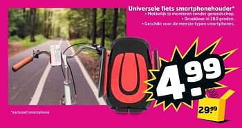 Aanbiedingen Universele fiets smartphonehouder - Huismerk - Trekpleister - Geldig van 16/05/2017 tot 21/05/2017 bij Trekpleister