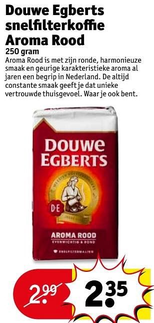 Aanbiedingen Douwe egberts snelfilterkoffie aroma rood - Douwe Egberts - Geldig van 16/05/2017 tot 28/05/2017 bij Kruidvat
