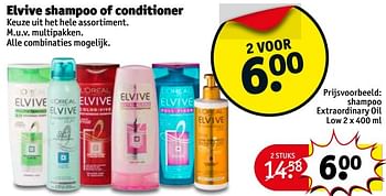 Aanbiedingen Elvive shampoo of conditioner - L'Oreal Paris - Geldig van 16/05/2017 tot 28/05/2017 bij Kruidvat