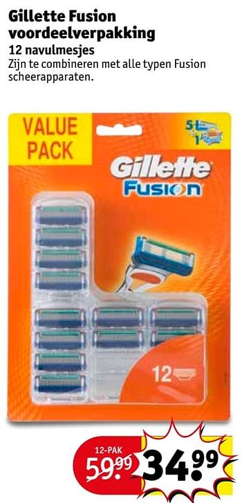 Aanbiedingen Gillette fusion voordeelverpakking - Gillette - Geldig van 16/05/2017 tot 28/05/2017 bij Kruidvat