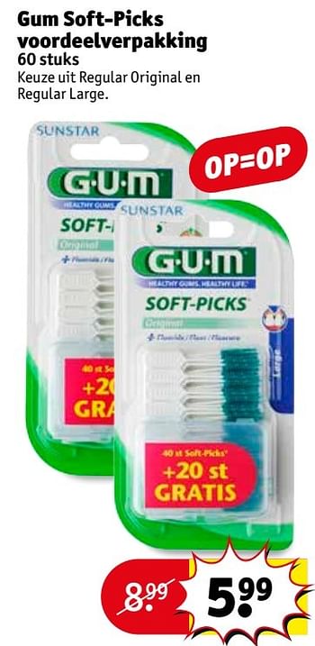 Aanbiedingen Gum soft-picks voordeelverpakking - GUM - Geldig van 16/05/2017 tot 28/05/2017 bij Kruidvat