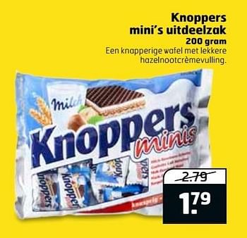 Aanbiedingen Knoppers mini`s uitdeelzak - Knoppers - Geldig van 16/05/2017 tot 21/05/2017 bij Trekpleister