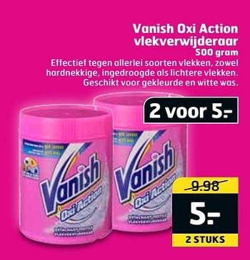 Aanbiedingen Vanish oxi action vlekverwijderaar - Vanish - Geldig van 16/05/2017 tot 21/05/2017 bij Trekpleister