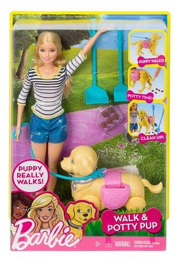 Aanbiedingen Barbie Wandelen & Trainen Puppy - Barbie - Geldig van 20/05/2017 tot 25/05/2017 bij ToyChamp