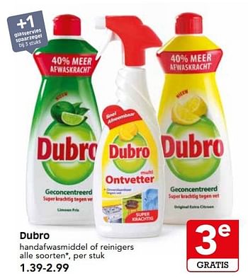 Aanbiedingen Dubro handafwasmiddel of reinigers - dubro - Geldig van 14/05/2017 tot 20/05/2017 bij Em-té