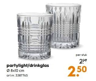 Aanbiedingen Partylight-drinkglas - Huismerk - Blokker - Geldig van 13/05/2017 tot 24/05/2017 bij Blokker