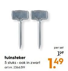 Aanbiedingen Tuinsteker - Huismerk - Blokker - Geldig van 13/05/2017 tot 24/05/2017 bij Blokker