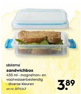 Aanbiedingen Sandwichbox - Sistema - Geldig van 13/05/2017 tot 24/05/2017 bij Blokker