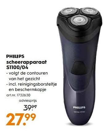 Aanbiedingen Philips scheerapparaat s1100-04 - Philips - Geldig van 13/05/2017 tot 24/05/2017 bij Blokker