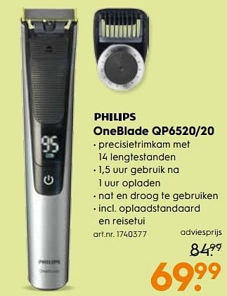 Aanbiedingen Philips oneblade qp6520-20 - Philips - Geldig van 13/05/2017 tot 24/05/2017 bij Blokker