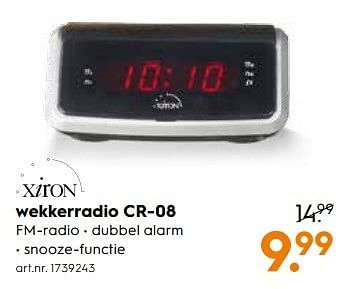 Aanbiedingen Wekkerradio cr-08 - Xiron - Geldig van 13/05/2017 tot 24/05/2017 bij Blokker