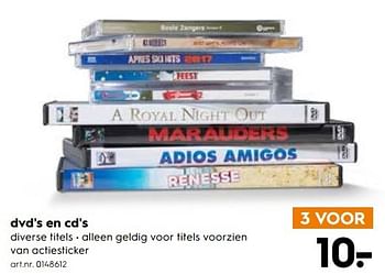 Aanbiedingen Dvd`s en cd`s - Huismerk - Blokker - Geldig van 13/05/2017 tot 24/05/2017 bij Blokker
