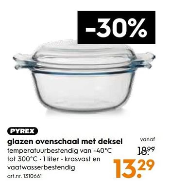 Aanbiedingen Glazen ovenschaal met deksel - Pyrex - Geldig van 13/05/2017 tot 24/05/2017 bij Blokker