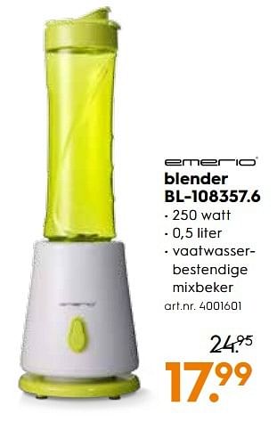 Aanbiedingen Emerio Blender bl-108357.6 - Emerio - Geldig van 13/05/2017 tot 24/05/2017 bij Blokker