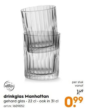 Aanbiedingen Drinkglas manhattan - Duralex - Geldig van 13/05/2017 tot 24/05/2017 bij Blokker