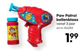 Aanbiedingen Paw patrol bellenblaas - PAW  PATROL - Geldig van 13/05/2017 tot 24/05/2017 bij Blokker
