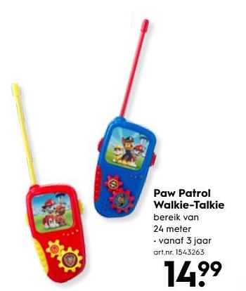Aanbiedingen Paw patrol walkie-talkie - PAW  PATROL - Geldig van 13/05/2017 tot 24/05/2017 bij Blokker