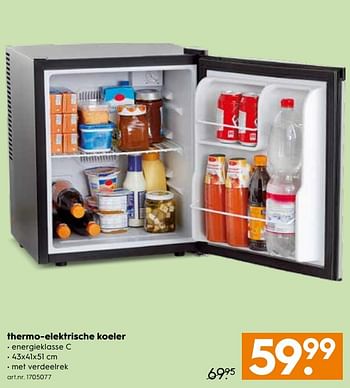 Aanbiedingen Thermo-elektrische koeler - Huismerk - Blokker - Geldig van 13/05/2017 tot 24/05/2017 bij Blokker