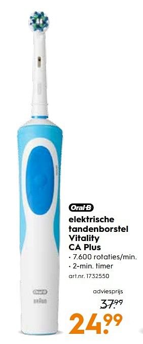Aanbiedingen Oral-b elektrische tandenborstel vitality ca plus - Oral-B - Geldig van 13/05/2017 tot 24/05/2017 bij Blokker