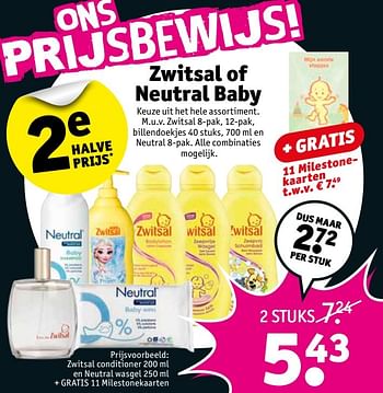Aanbiedingen Zwitsal conditioner en neutral wasgel - Huismerk - Kruidvat - Geldig van 16/05/2017 tot 28/05/2017 bij Kruidvat