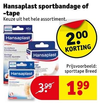 Aanbiedingen Hansaplast sportbandage of - tape - Hansaplast - Geldig van 16/05/2017 tot 28/05/2017 bij Kruidvat